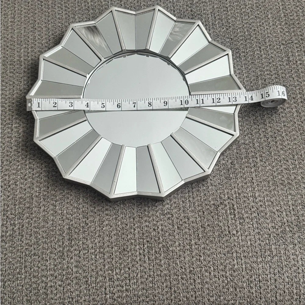 Belle Maison - Silver Geometric Sunburst Wall Mirror